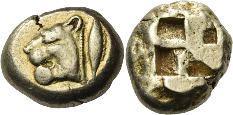 MYSIA. Kyzikos. Circa 550-500 BC. Stater (Electrum, 20 mm, 16.06 g). Head of a l...