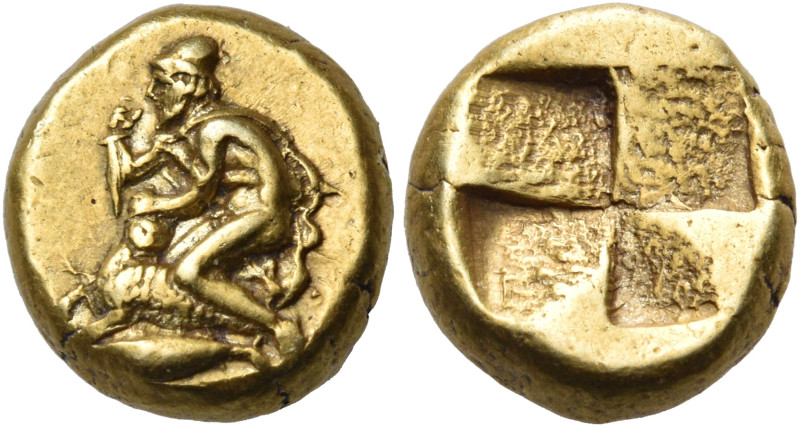 MYSIA. Kyzikos. Circa 450-330 BC. Hekte (Electrum, 11 mm, 2.64 g). Male figure (...