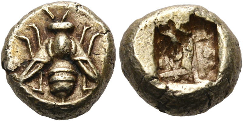 IONIA. Ephesos. Circa 550-500 BC. Hekte (Electrum, 11 mm, 2.31 g). Bee. Rev. Irr...