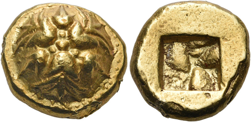 IONIA. Erythrai. Circa 550-500 BC. Hemistater (Gold, 14 mm, 6.98 g). Floral devi...