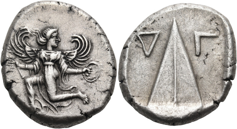 CARIA. Kaunos. Circa 430-410 BC. Stater (Silver, 24 mm, 11.66 g, 11 h). Winged f...