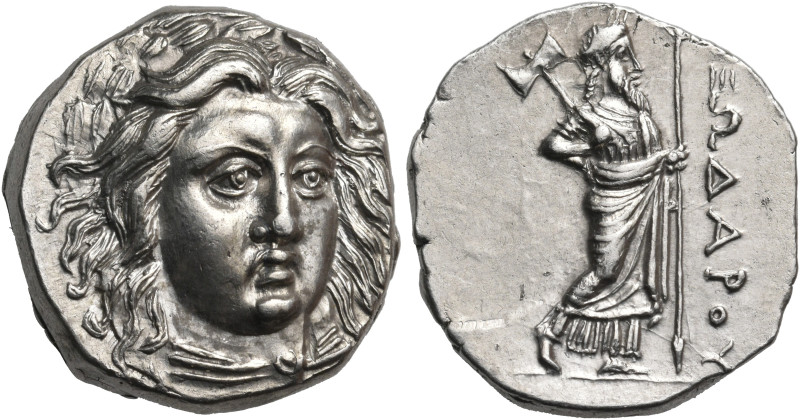 SATRAPS OF CARIA. Pixodaros, circa 341/0-336/5 BC. Didrachm (Silver, 19 mm, 7.00...