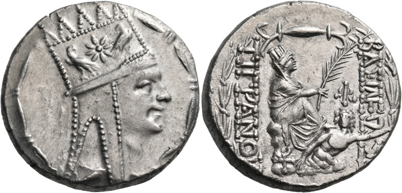 KINGS OF ARMENIA. Tigranes II, 95-56 BC. Tetradrachm (Silver), Tigranocerta, 80-...