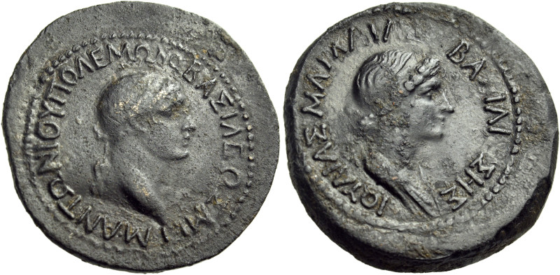 KINGS OF ARMENIA MINOR. Polemo II, with his queen, Julia Mamaea, 34/3-31/0 BC. T...