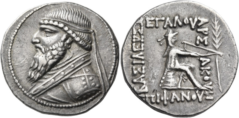 KINGS OF PARTHIA. Mithradates II, 121-91 BC. Tetradrachm (Silver, 29 mm, 16.35 g...