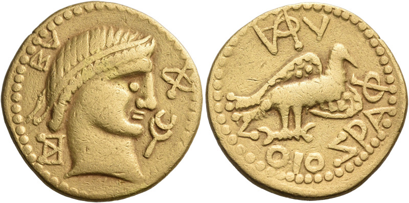 KINGS OF SKYTHIA. Pharzoios, circa 45-77. Aureus (Gold, 21 mm, 6.54 g, 12 h), a ...