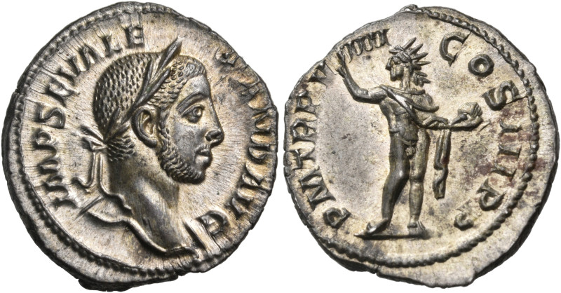 Severus Alexander, 222-235. Denarius (Silver, 19 mm, 3.25 g, 12 h), Rome, 230. I...