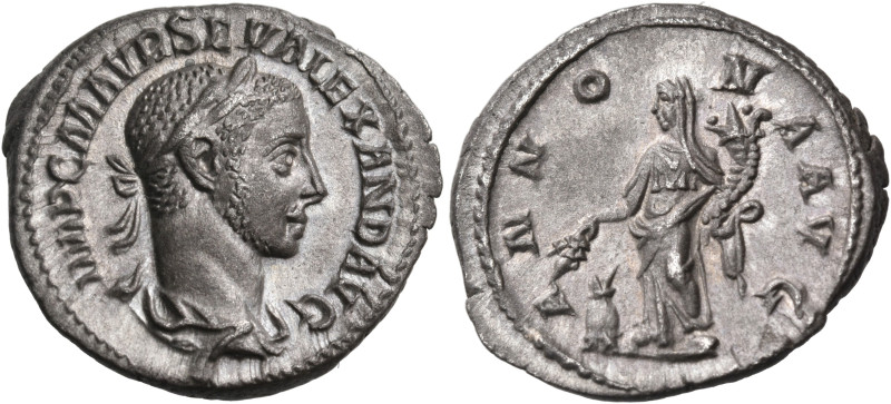 Severus Alexander, 222-235. Denarius (Silver, 20 mm, 3.23 g, 7 h), Rome, 228. IM...