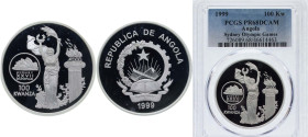 Angola Republic 1999 100 Kwanzas (Olympics) Silver (.925) (10000) 25g PCGS PR68 Top Pop KM 94 Schön 42