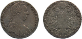 Austria ND After 1853 1 Thaler - Maria Theresia (Restrike) Silver (.833) 28g XF KM T1 Y 55 G 2