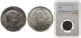 Austria Austro-Hungarian Empire 1915 1 Corona - Franz Joseph I Silver (.835) Vienna Mint (23000134) 5g NGC MS 65 KM 2820 Schön 19