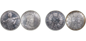 Austria Second Republic 1965-1967 50 Schilling (Blue Danube Waltz & ienna University) Silver (.900) (Copper .100) Vienna Mint AU