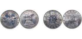 Austria Second Republic 1967-1969 50 Schilling (Blue Danube Waltz & Maximilian I) Silver (.900) (Copper .100) Vienna Mint AU