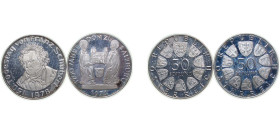 Austria Second Republic 1974-1978 50 Schilling (Franz Schubert & 1200th Anniversary of the Salzburg Cathedral) Silver (.640) (Copper .360) Vienna Mint...