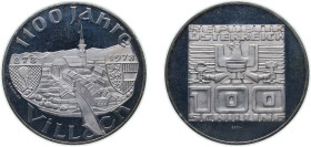 Austria Second Republic 1978 100 Schilling (Villach) Silver (.640) (Copper .360) Vienna Mint (131000) 23.93g PF KM 2940