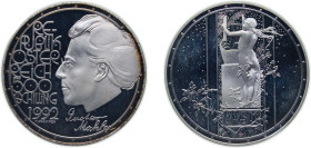 Austria Second Republic 1992 500 Schilling (Gustav Mahler) Silver (.925) Vienna Mint (64000) 24g PF KM 3010