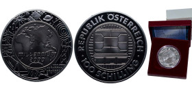 Austria Second Republic 2000 100 Schilling (Communications) Bimetallic: titanium centre in silver (.900) ring Vienna Mint (50000) 13.75g PF KM 3063