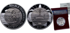 Austria Second Republic 2001 100 Schilling (Transportation) Bimetallic: titanium centre in silver (.900) ring Vienna Mint (50000) 13.6g PF KM 3073