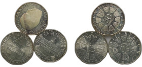 Austria Second Republic 1964-1972 50 Schilling (3 Lots) Silver Vienna Mint UNC