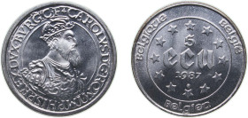 Belgium Kingdom 1987 5 ECU - Baudouin I (Treaties of Rome 30th Anniversary) Silver (.833) Brussels Mint (985000) 22.85g BU KM 166