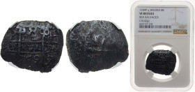 Bolivia Spanish colony 1748 P q 8 Reales - Ferdinand VI Silver (.917) Potosi Mint 14.42g NGC VF Seawater Corrossion KM 40