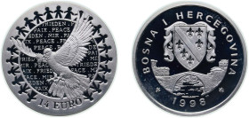 Bosnia and Herzegovina Federal Republic 1998 PM 14 Euro (Peace) Silver (.925) Pobjoy Mint (20000) 10g PF KM 110