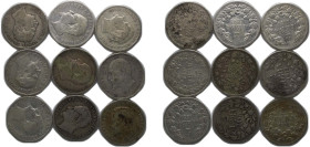 Bulgaria 1891-1912 2 Leva (9 Lots) Silver (.835) VF