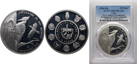 Cuba Second Republic 1994 Mo 10 Pesos (Ivory-billed Woodpecker) Silver (.925) Mexico City Mint (20500) 27g PCGS PR 67 KM 541