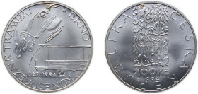 Czech Republic 1994 200 Korun (Tram in Brno) Silver (.900) Czech Mint (25000) 13g BU KM 13 Schön 184