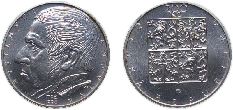 Czech Republic 1998 ČM 200 Korun (František Palacký) Silver (.900) Czech Mint (2...