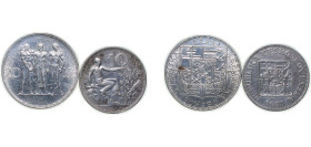 Czechoslovakia First Republic 1931-1934 10 & 20 Korun Silver (.700) Kremnica Mint AU