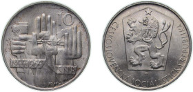 Czechoslovakia Socialist Republic 1964 10 Korun (Slovak Uprising) Silver (.500) (120000) 12g BU KM 56