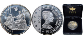 Denmark Kingdom 2002 5 Euro (Fantasy currency), (ESSAI . PRUEBA) Silver (.925) (4500) 20.54g BU X Pn9a