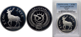 Ethiopia People's Republic EE 1970 (1978) 25 Birr (Mountain Nyala) Silver (.925) (Copper .075) Royal Mint (3295) 35g PCGS PR 67 KM 62a Schön 56a