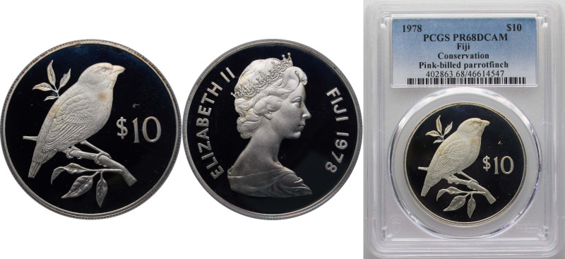 Fiji Dominion 1978 10 Dollars - Elizabeth II (Conservation) Silver (.925) Royal ...