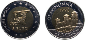 Finland Republic 1996 5 Euro (Olavinlinna) Bimetallic 23.15g BU X 20
