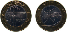Finland Republic 2003 5 Euro (Ice Hockey) Bimetallic: copper-nickel centre in brass ring Vantaa Mint (150000) 20.2g BU KM 111 Schön 111