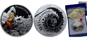 France Fifth Republic 2002 1½ Euro (Pinocchio) Silver (.900) Paris Mint (9928) 22.2g PF KM 1842 Gad EU8 (Ed.2019)
