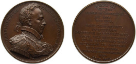 France Kingdom 1835 Medal - Louis Philippe I (Kings of France - Henri III), Caqué.F. -Official engraver of Emperor Napoleon III Bronze 72.99g BU