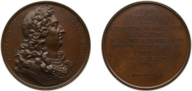 France Kingdom 1835-1840 Medal - Louis Philippe I (Kings of France - Louis XIIII), Caqué.F. -Official engraver of Emperor Napoleon III Bronze 63.5g BU...