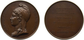 France Kingdom 1835-1840 Medal - Louis Philippe I (Kings of France - The Repubic), Caqué.F. -Official engraver of Emperor Napoleon III Bronze 60.27g B...