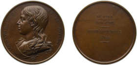 France Kingdom 1835-1840 Medal - Louis Philippe I (Kings of France - Louis XVII), Caqué.F. -Official engraver of Emperor Napoleon III Bronze 65.52g BU...