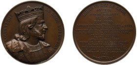 France Kingdom 1835-1840 Medal - Louis Philippe I (Kings of France - Louis VI), Caqué.F. -Official engraver of Emperor Napoleon III Bronze 68.86g BU