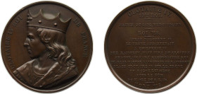 France Kingdom 1835-1840 Medal - Louis Philippe I (Kings of France - Clotaire IV), Caqué.F. -Official engraver of Emperor Napoleon III Bronze 70.6g BU...