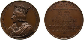 France Kingdom 1837 Medal - Louis Philippe I (Kings of France - Louis VIII), Caqué.F. -Official engraver of Emperor Napoleon III Bronze 71.83g BU