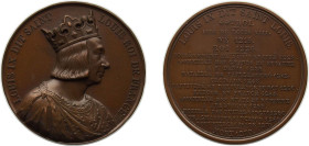 France Kingdom 1837 Medal - Louis Philippe I (Kings of France - Louis IX), Caqué.F. -Official engraver of Emperor Napoleon III Bronze 69.25g BU