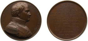 France Kingdom 1838 Medal - Louis Philippe I (Kings of France - Napoleon I), Caqué.F. -Official engraver of Emperor Napoleon III Bronze 79.22g BU