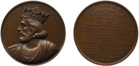 France Kingdom 1838 Medal - Louis Philippe I (Kings of France - Louis VII), Caqué.F. -Official engraver of Emperor Napoleon III Bronze 68.43g BU