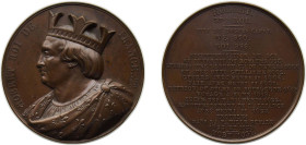 France Kingdom 1838 Medal - Louis Philippe I (Kings of France - Robert), Caqué.F. -Official engraver of Emperor Napoleon III Bronze 60.82g BU