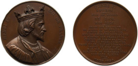 France Kingdom 1838 Medal - Louis Philippe I (Kings of France - Henri I), Caqué.F. -Official engraver of Emperor Napoleon III Bronze 71.55g BU